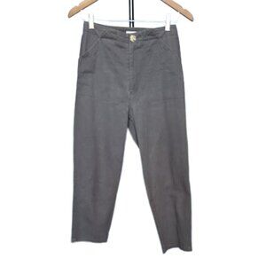 Dagg & Stacey Willa Peg Leg Pants in Grey 100% Cotton Twill